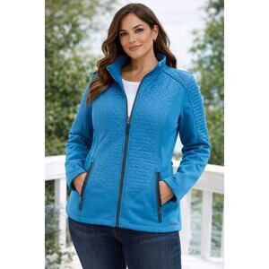 Arctix Women’s Blue Softshell Fleece Lined Zip Jacket L Quilted Panels